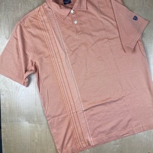 Nike Golf Mens Large Orange Striped Polo